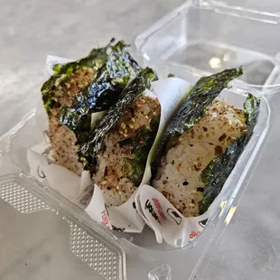 trio set with honey shrimp, bulgogi, pork belly