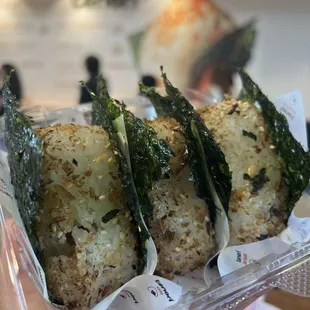 Best sellers: spicy salmon, pork belly, bulgogi