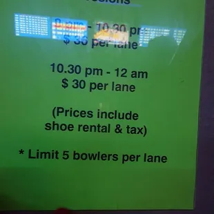 Good to know these bowling rates. Went Cosmic Bowling last night. So fun!!