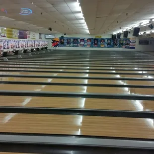 A view of the lanes from the bar.