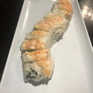 a close up of a sushi roll