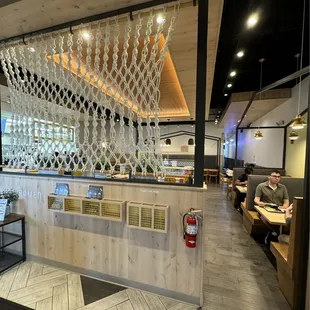 interior, sushi and sashimi