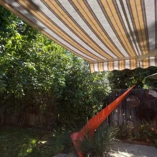 Awning replacement on 25 year old mechanical frame.  Very satisfied with materials, installation and cost for this project.