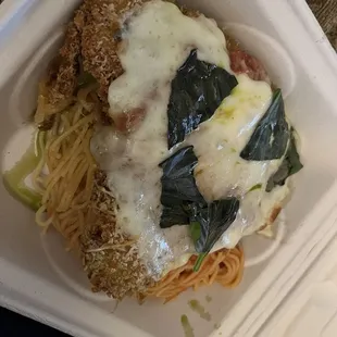 Chicken parm plus spaghetti