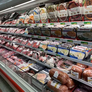 Well stocked fresh foods and meats