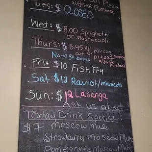Weekly specials