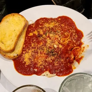 Chicken parmesean is delicious. Homemade sauce. Big portions