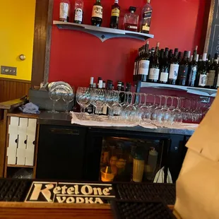 Bar area, waiting for my food that is not ready for pick up yet after they said 30 mins and I came 40 mins later