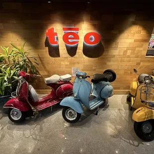 Stylish Vespas up front!