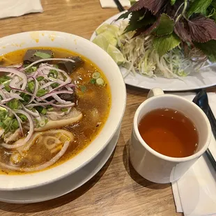 Bun Bo Hue and complimentary hot tea