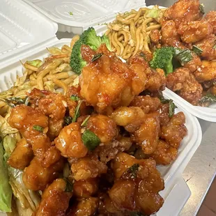 Basil Chicken with Chow Mein