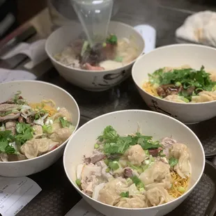 Mix of different combination of noodle soups
