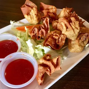 Fried wontons - try them with their other sauces from the bar!