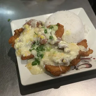 Corn Sauce over Fish Fillet