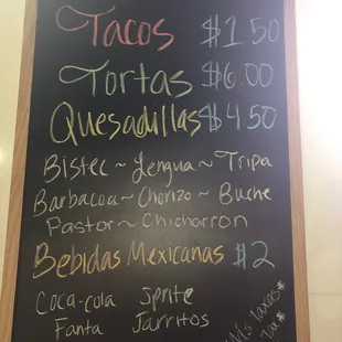 menu