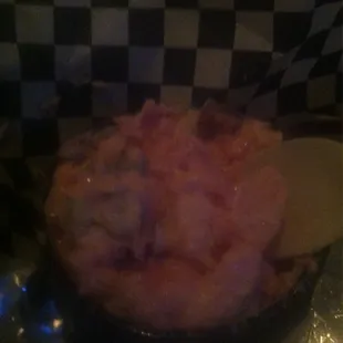 Beet Potato Salad.....at our house, we call it Ensalada Russa. Delicious!!!!!  (So were the chorizo tacos)
