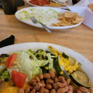 Chips and veggies din din
