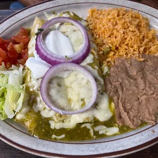 Green enchilada dinner