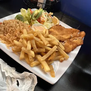 a plate of fish and chips