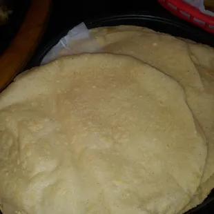 Home made corn tortillas.