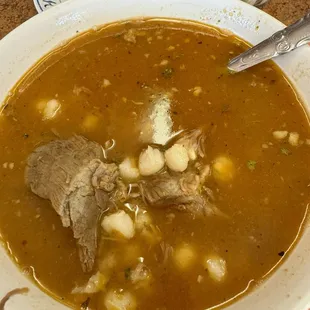 My pozole after I stirred it!!! The bomb!!!