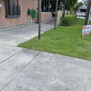 a fire hydrant in front of a restaurant