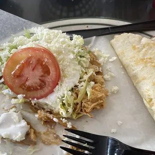 Shredded chicken Crispy Flat Tortilla Tostada