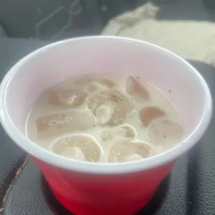 Horchata ( yes it comes like this)