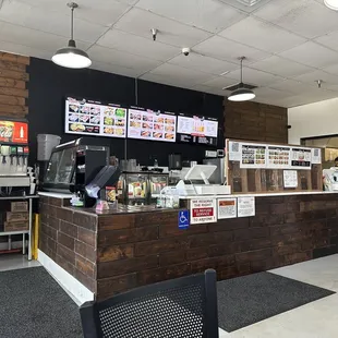 the inside of a restaurant