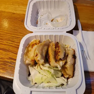 Closeup on Chicken Gyoza