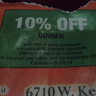 Tried to use this coupon today (9-26-14), manager said "coupon no good, it expired, can't use" REALLY?!