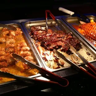 Ribs and honey pineapple ham