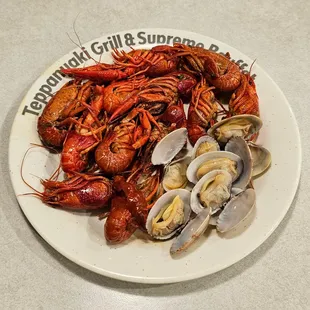 Crawfish and clams