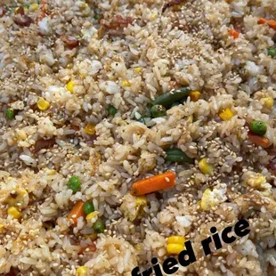 a mixture of rice and vegetables