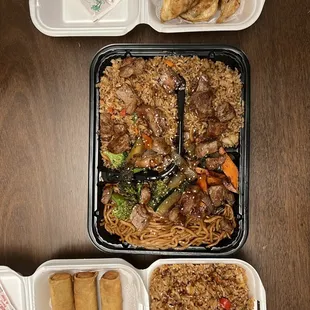 a variety of asian food