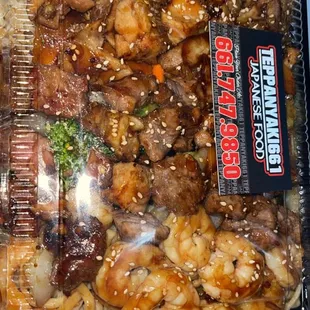 Hibachi trio chicken steak and shrimp