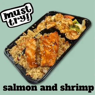 Hibachi salmon and shrimp