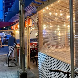 a man walking down the street