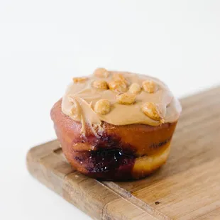 Peanut butter  and jelly donut