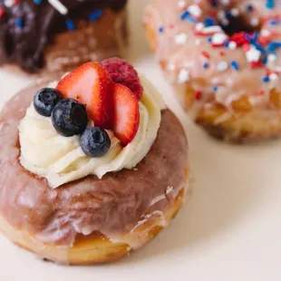 Berries and cream donuts