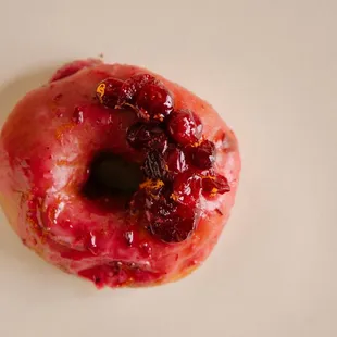 Orange / cranberry donut