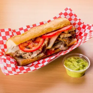 a sandwich and a drink