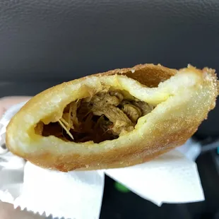 ows the inside of a pastry