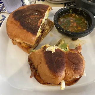 Birria Steak Torta w/ Consome