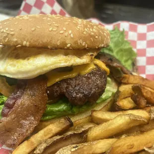 Bacon and egg cheese burgers