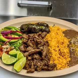 a plate of mexican food