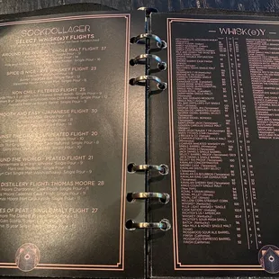 the menu of the restaurant