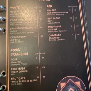 menu