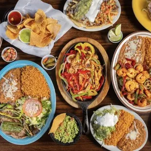 a variety of mexican food