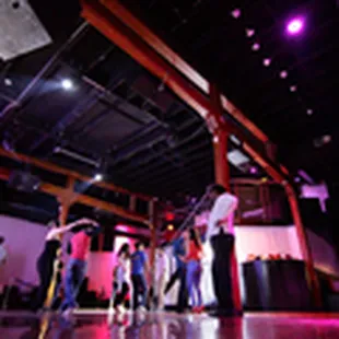 a group of people dancing